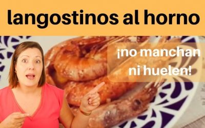 Receta de langostinos al horno. Ni manchan ni huelen. ¡Prepara el pan!